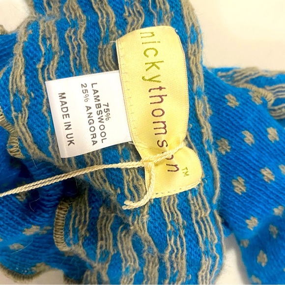 Nicky Thompson, Blue and Khaki Women's Scarf, OS, NWT - Picture 2 of 5